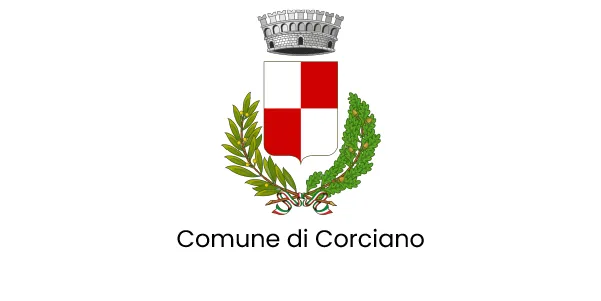 Stemma del Comune di Corciano con elementi decorativi.