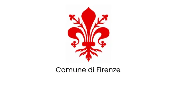 Logo del Comune di Firenze con un giglio rosso.
