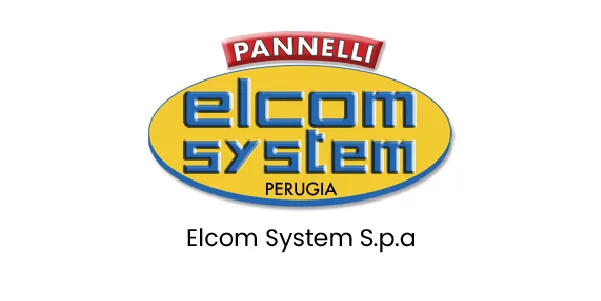 Logo di Elcom System S.p.a. con il nome e la sede.