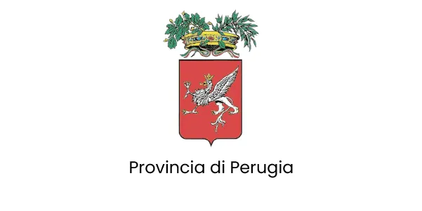 Stemma della Provincia di Perugia con un grifone rosso.